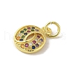 Brass Micro Pave Cubic Zirconia Charms KK-M283-25H-02-2