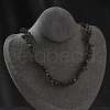 Natural Golden Sheen Obsidian Chip Beaded Necklaces for Men Women NJEW-G159-01M-1