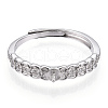 925 Sterling Silver Micro Pave Cubic Zirconia Adjustable Ring Settings STER-T007-01P-2