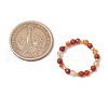Natural Carnelian Beaded Stretch Rings RJEW-JR00867-02-3