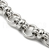 304 Stainless Steel Ring Link Chain Bracelet BJEW-C042-09P-2