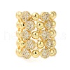 Brass Micro Pave Clear Cubic Zirconia Open Cuff Rings RJEW-A046-12G-2