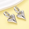 Heart Brass Hoop Earrings EJEW-D322-12P-01-2