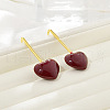 Brass Heart Dangle Stud Earrings EJEW-A121-19B-02-1