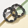 Natural Agate Bead Stretch Bracelets G-P570-01H-2