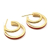 Enamel Round Stud Earrings with Cubic Zirconia KK-C026-10G-3