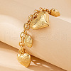 Heart with Rose Alloy Charm Bracelets FS-WGB88A7-01-2