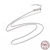 Rhodium Plated 925 Sterling Silver Wheat Chains Necklace for Women X-STER-I021-04P-2