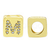 Brass Micro Pave Clear Cubic Zirconia European Beads KK-T030-LA842-MX3-1