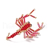 2Pcs Glass Seed Beaded Pendants PALLOY-MZ00405-5