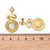 304 Stainless Steel Natural White Shell Stud Earrings EJEW-Z103-03G-02-5