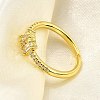 Brass Micro Pave Clear Cubic Zirconia Cuff Rings for Women RJEW-H247-21G-1