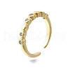 Brass Micro Pave Clear Cubic Zirconia Open Cuff Rings for Women RJEW-F179-05G-2