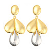 Teardrop Brass Dangle Stud Earrings EJEW-S258-06GP-4