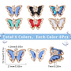 SUNNYCLUE 24Pcs 6 Colors Brass with Glass Pendants KK-SC0003-60-2