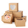 Square Paper Biscuit Boxes with Heart Clear Window CON-TAC0001-12C-02-10