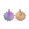 Ion Plating(IP) 304 Stainless Steel Pendant Cabochons Settings STAS-C003-08MC-1