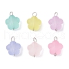 Transparent Frosted Acrylic Flower Links Connector Charms PALLOY-JF03905-1