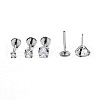 Stainless Steel Clear Cubic Zirconia Threadless Labret Stud WG18B1C-27-1