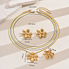 Flower Stainless Steel Earrings & Two Necklaces & Rings Set for Women's Banquet Party Wedding Gift TB0715-2