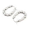 Non-Tarnish Oval Bubble 304 Stainless Steel Hoop Earring for Women EJEW-C067-01P-2