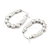 Oval Bubble 304 Stainless Steel Hoop Earring for Women EJEW-C067-01P-2