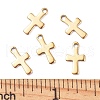 Ion Plating(IP) 304 Stainless Steel Tiny Cross Charms X-STAS-E104-34G-3