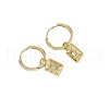 Rectangle S925 Sterling Silver Hoop Earrings KF9307-1-5