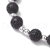 8mm Round Natural Lava Rock & Amazonite Beaded Stretch Bracelets BJEW-JB10501-5