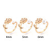 Brass Micro Pave Clear Cubic Zirconia Cuff Ring Settings KK-T076-12G-7