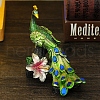 Creative Peacock Resin Statue Decoration DJEW-PW0012-062-4