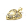 Rack Plating Brass Micro Pave Clear Cubic Zirconia Pendants KK-M276-05G-2