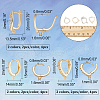 CHGCRAFT 12Pcs 6 Style Brass Micro Pave Clear Cubic Zirconia Hoop Earring Findings with Latch Back Closure FIND-CA0005-34-2