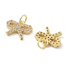 Brass Micro Pave Cubic Zirconia Charms KK-C092-02G-2