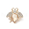 Ladybug Alloy Rhinestone Brooches for Backpack Clothes JEWB-M071-04KCG-1