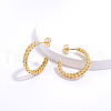 Fashionable Brass Twisted C-Shaped Stud Earrings VL8084-3