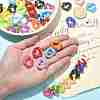 Rainbow Color Plated Acrylic Linking Rings PACR-CJC0001-03-4