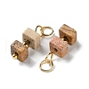 Natural Picture Jasper Cuboid Beaded Pendants STAS-C120-02G-04-2