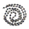Handmade Electroplate Glass Faceted Rondelle Beads Chains for Necklaces Bracelets Making AJEW-JB00145-01-2