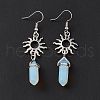 Opalite Bullet with Sun Dangle Earrings EJEW-I276-01P-17-3