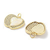 Brass Micro Pave Clear Cubic Zirconia Pendants KK-L213-042G-01-2
