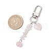 Heart Round Natural Rose Quartz Pendant Decorations HJEW-JM03194-02-3