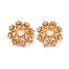 Brass Micro Pave Clear Cubic Zirconia Bead Caps KK-Z112-44G-1