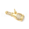 Rack Plating Brass Clear Cubic Zirconia Pendants KK-Z056-25G-1