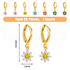 28Pcs 7 Colors Brass Enamel Dangle Leverback Earrings EJEW-AB00029-2