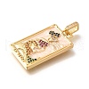 Brass Micro Pave Cubic Zirconia Pendents KK-R212-01G-2