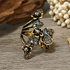 Zinc Alloy Rhinestone Finger Rings for Women UG4795-1-1