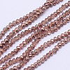 Spray Painted Transparent Glass Bead Strands DGLA-J001-C13-1