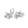 Star Brass Micro Pave Clear Cubic Zirconia Charms KK-G435-43P-3