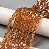 Transparent Electroplate Glass Beads Strands GLAA-F029-3mm-A28-4